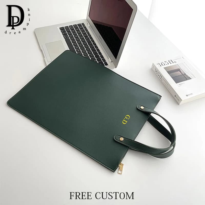 Luxury Design Custom Name Laptop Bag Large Capacity Fashion Woman Casual Tote Bag Business Office PU Leather Commuting Handbag