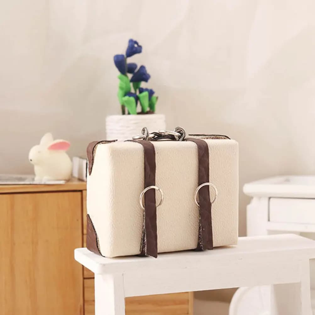 Valigia Vintage in Miniatura, Accessori per Casa delle Bambole, Scala 1:12, Valigetta da Viaggio, Mini Bagaglio, Valigetta per Casa delle Bambole