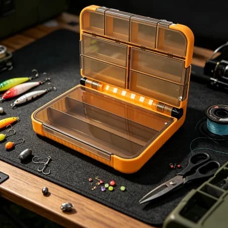 Fishing Tackle Box 1Pc Independent Compartments DIY Dividers Damping Shaft Design Fishing Gear Organizer Storage Case