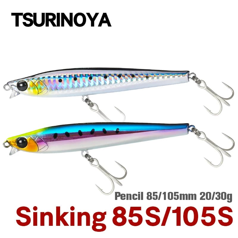 TSURINOYA 85S 105S Labbro corto Pesante Richiamo di pesca Affondamento Matita AIRAZOR 85mm 20g 105mm 30g Lunga lancio Lipless Sea Fishing Lure
