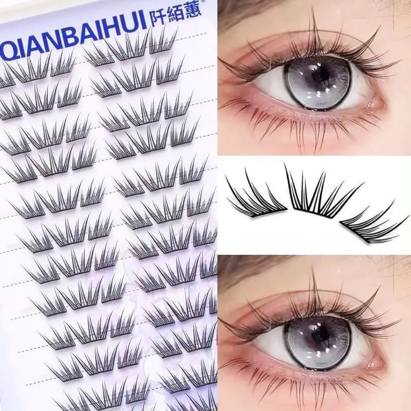 Faux eyelashes made from you without glue, natural eyelashes manga effect, soft for everyday makeup
