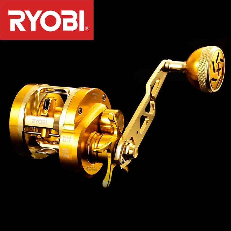 JapanRYOBIRyobiVARIUSValius Gold Iron Plate Reel Full Metal Slow-Jigging Drum Reel for Boat Fishing