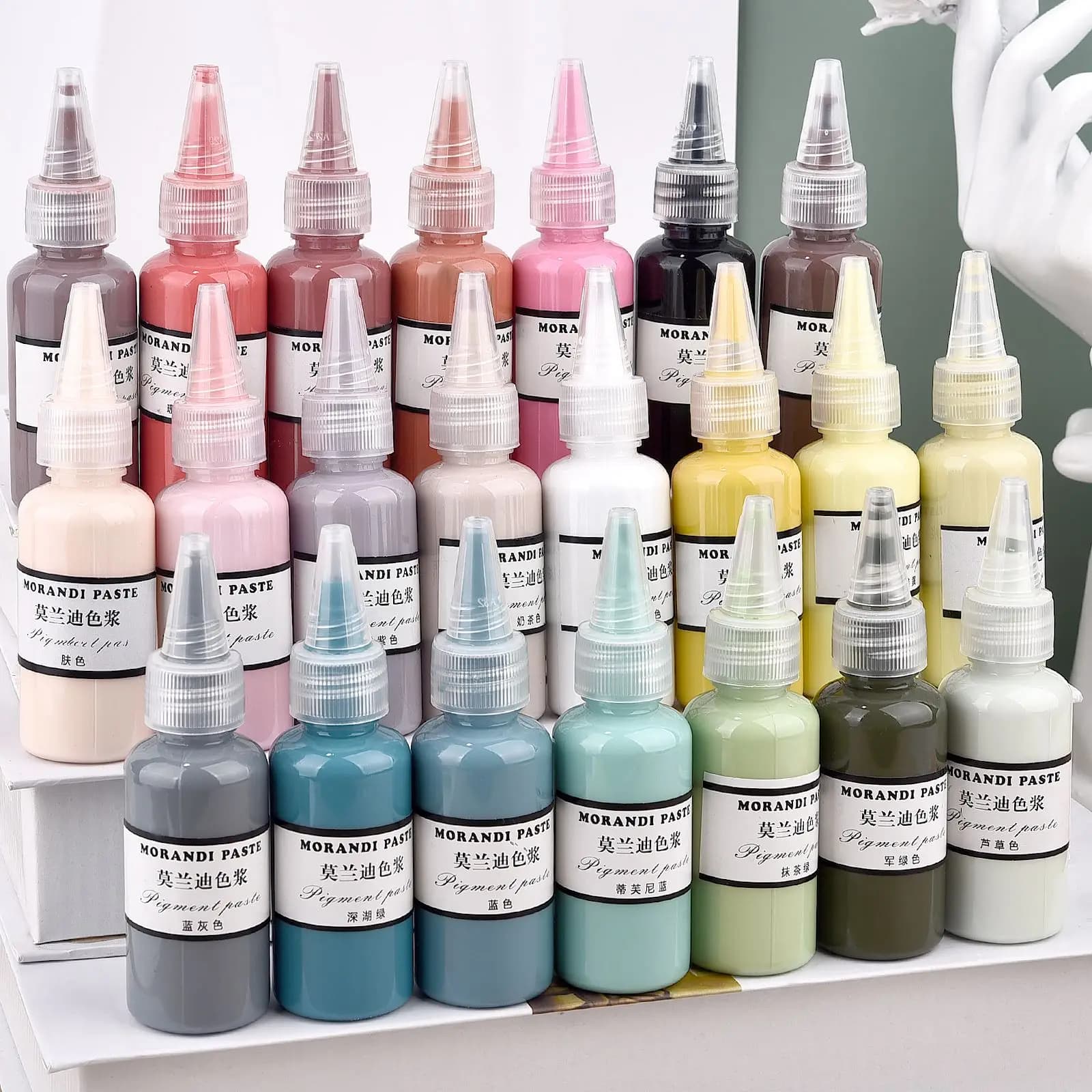 Morandi Colori Pigmenti di Resina Liquida Resina Epossidica Inchiostro Resina UV Alcol Colorante Pasta Colorante Gioielli Fai da Te Decorazione Creazione di Pigmenti di Resina