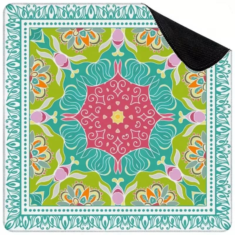 New Chinese Flamingo Print And Mahjong Table Mat Anti-Slip Noise Reduction for Card Game Table Playing Room Home Decor