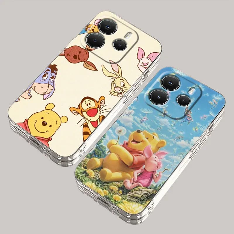Winnie The Pooh Piglet Tigger Phone Case For Redmi Note 15 Pro 14 13 12 11 10 15 Pro + Plus 5G A7 10C 12C 13C 14C 15C Soft Cover