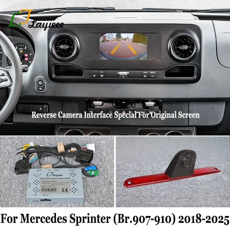 Kit Telecamera Posteriore HD con Visione Notturna e Assistenza al Parcheggio per Mercedes Benz Sprinter (Br.907-910) 2018~2025 OEM