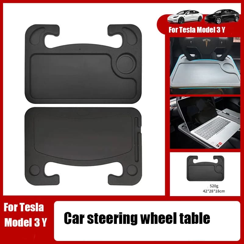 Volante da tavolo per auto per Tesla Model 3 YXS 2021 2022 Eat Food Work Goods Holder Vassoio Supporto da scrivania per computer portatile per auto