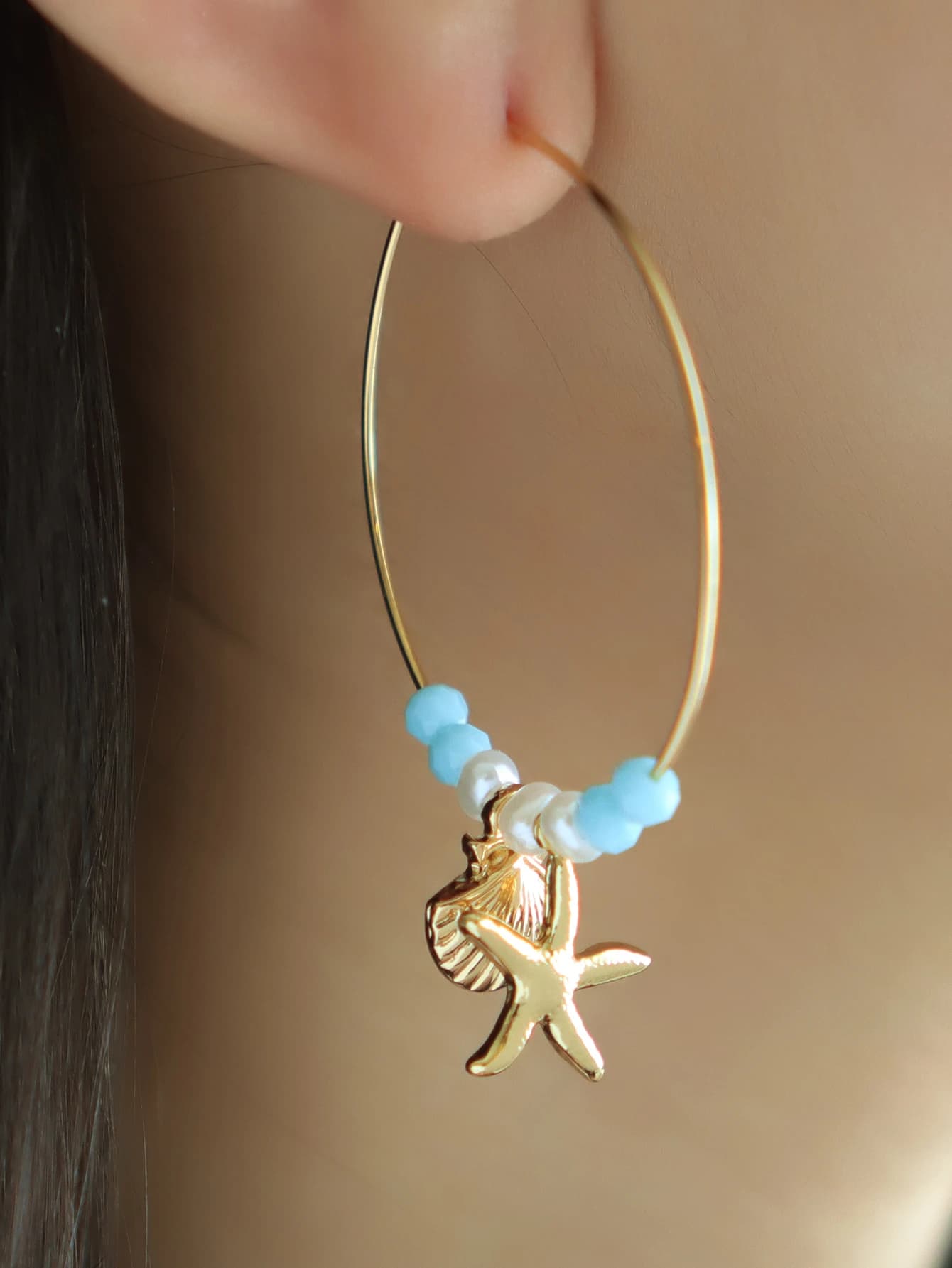 Bohemian Starfish Pendant Exaggerated Earrings Vacation Beach Jewelry Trendy Boho Coastal Fashion Accessory