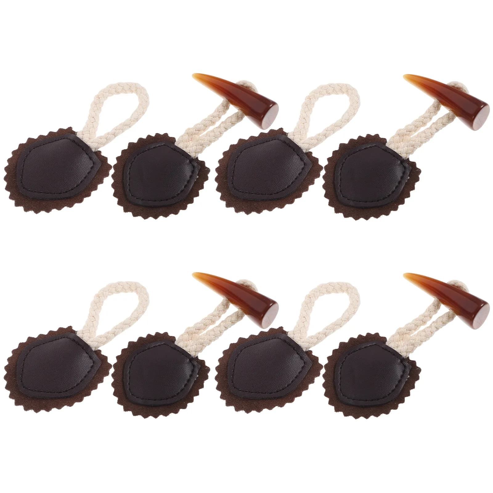 4 Paia di Bottoni a Levetta Decorativi Stile Corno, Bottoni di Ricambio per Cucito, Kit per Giubbotti e Abbigliamento