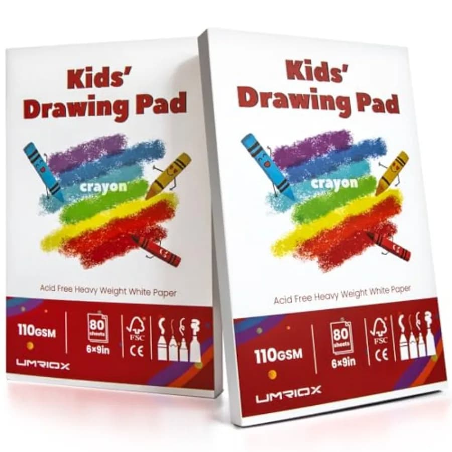 Drawing Pad for,Sketch Book, 2-Pack Sketch Pad 80 Sheets Each,110gsm Acid-Free Drawing Paper, Glue-Bound Art Sketchbook for'Cla