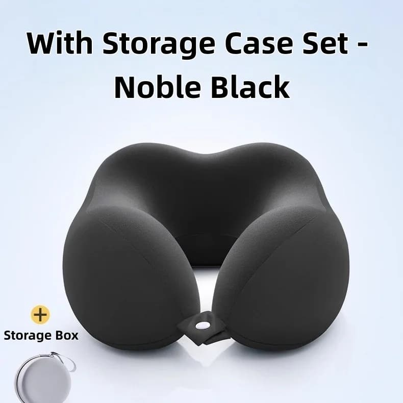 Solid Color Memory Foam U‑Shape Travel Neck Pillow Ergonomic Neck Support Cushion For Airplane Car Office