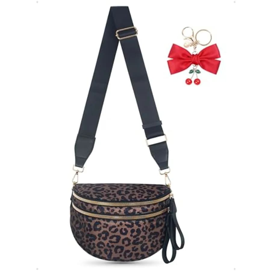 Marsupio a tracolla da donna, spazioso, in nylon, marsupio portafoglio da cintura, marsupio colorato