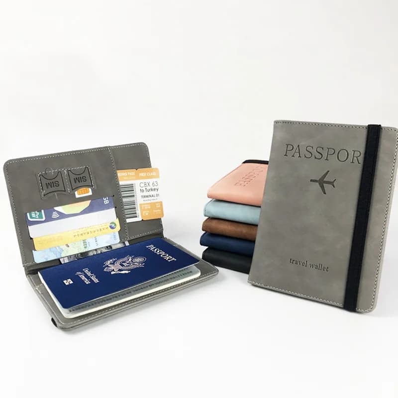 Porta passaporto Anti-magnetico aziendale porta passaporto Fintie, custodia per passaporto con blocco portafoglio da viaggio sottile