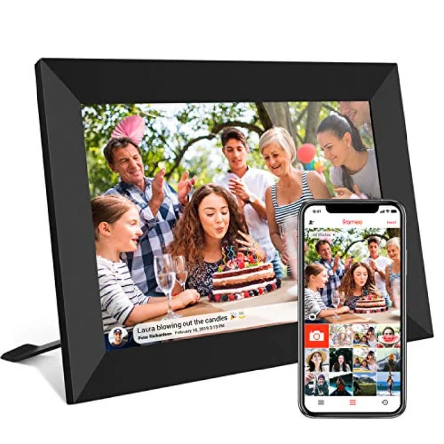 Cornice Digitale WiFi Smart FRAMEO 32GB con Schermo Touch IPS 1280x800, Rotazione Automatica Verticale e Orizzontale, Memoria Integrata da 32GB
