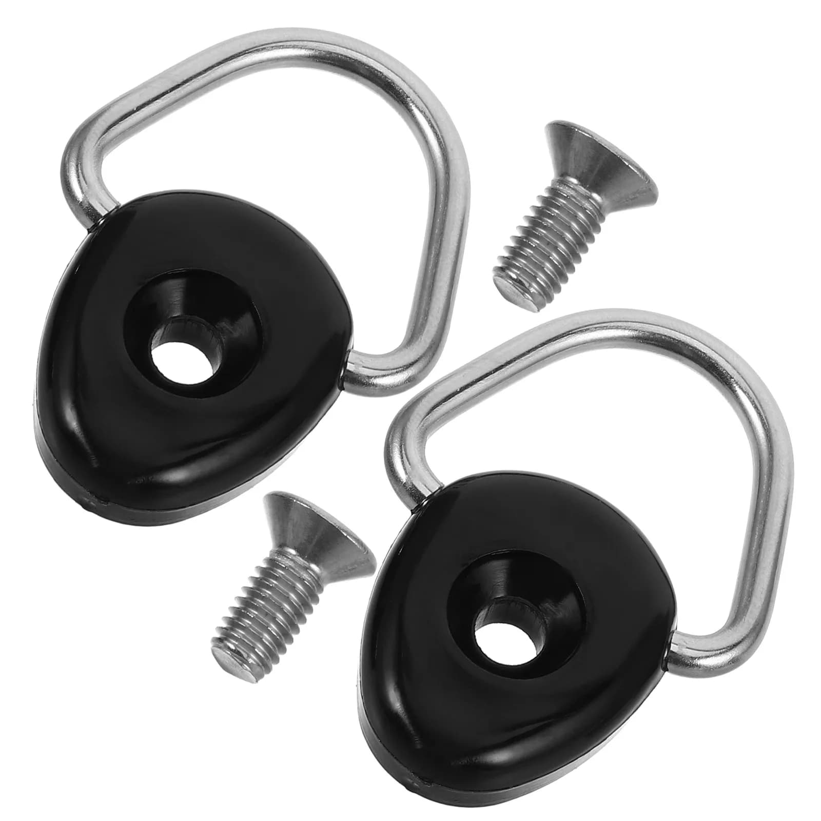2Pcs Stainless Steel Kayak D-Rings Kit -Shaped Buckle with Bungee Cord Hook for Kayaking Camping Paddle Board Canoe