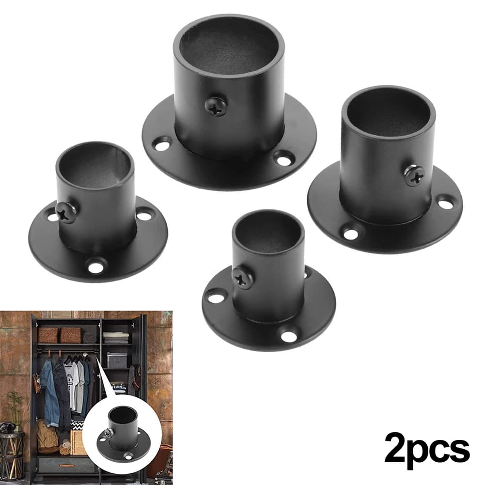 2 pz 19-32mm Tubo di Supporto Armadio Bar Stand Armadio Appeso Binario Asta Palo Presa End Supporto Decor Flangia Supporto Hardeware