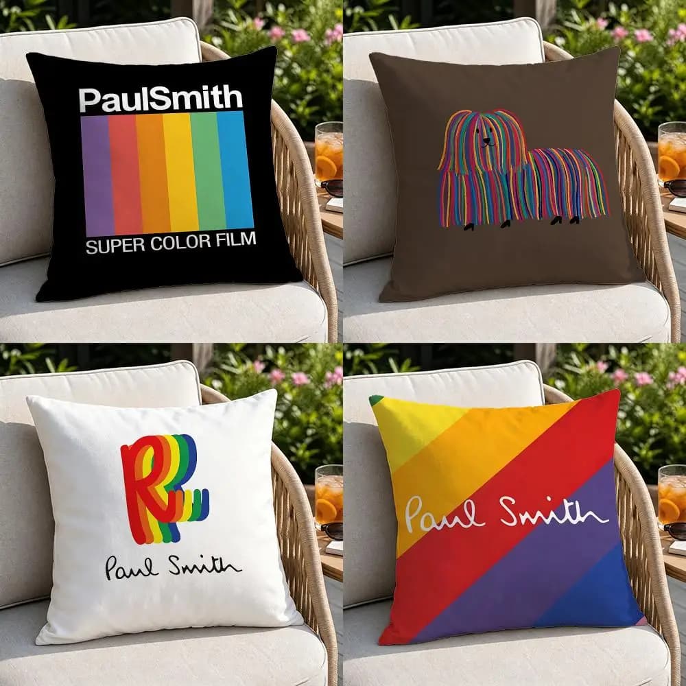 Brand-Paul SmithS Cushion Cover Soft Square Throw Pillow Covers Set for Sofa Bedroom Car Home Decoration