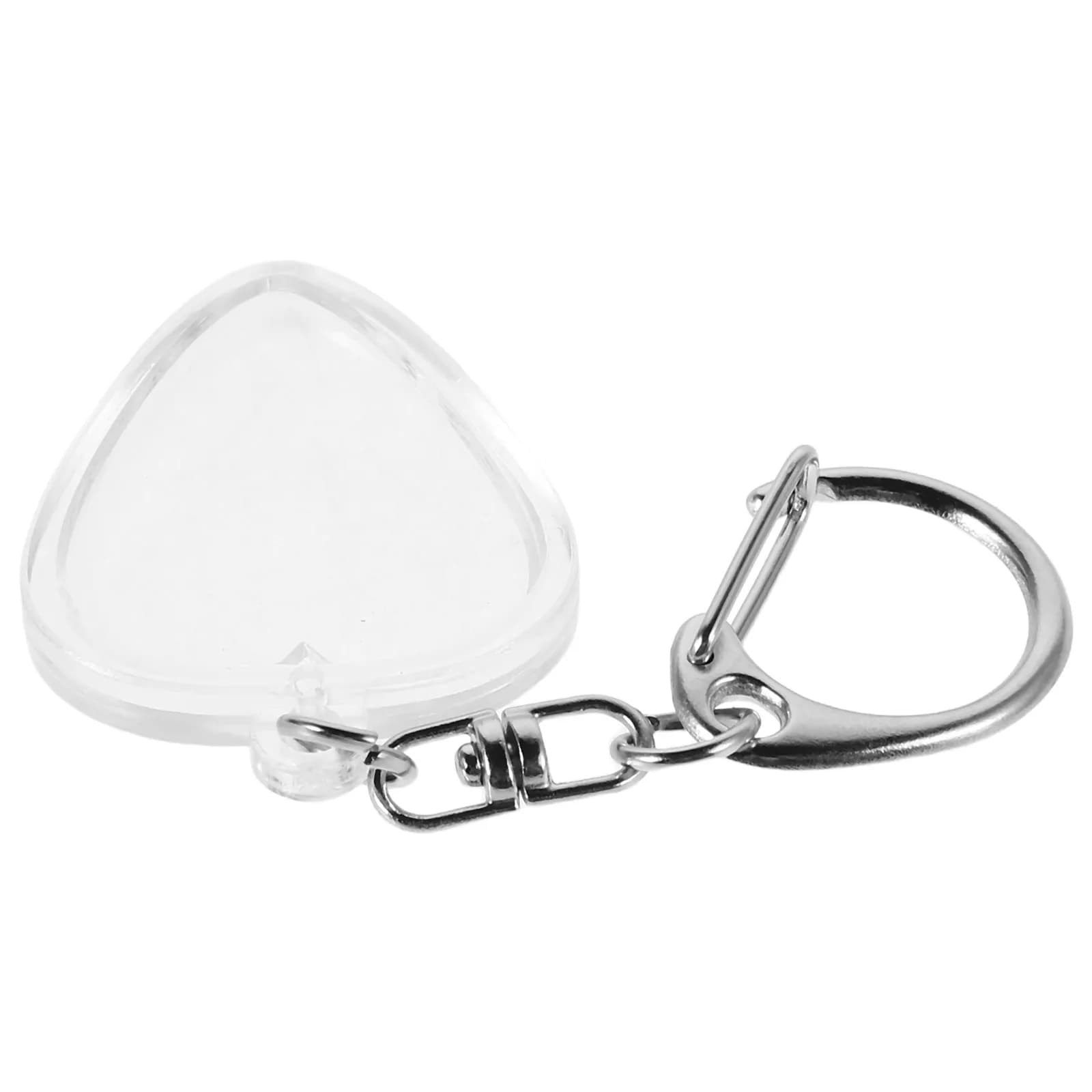 Portachiavi porta plettri a forma di cuore, custodia trasparente per plettri di dimensioni standard e protezione dai danni.