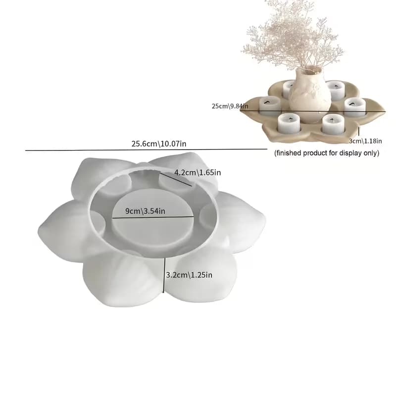 3D multi-petale per stampo portacandele di loto, gesso in resina per la decorazione del fiore di loto, per ornamento del vassoio di loto, resina fai da te