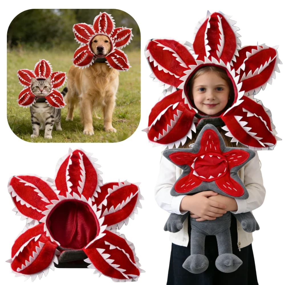 Cappello da Gioco Cartoon 2026 Hot: Personaggi Cosplay, Simpatico Cappello Demogorgone di Eleven, Accessorio di Halloween, Copricapo per Bambini, Regalo