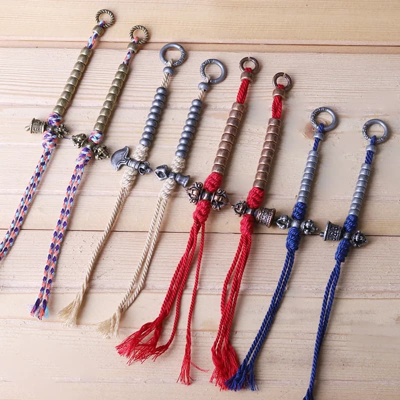 Tibetan Wenwan Fine Bell Vajra Counter Mala Clip Beads Buddhist Accessory Unisex Handmade Vintage Unique Daily Wear Jewelry Gift