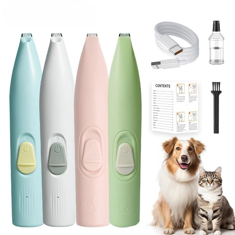 Pet Grooming Dog Cat Paw Hair Trimmer Rechargeable Type-C LED Lightweight Low Noise Electric Hair Clipper Pet Hair Shaver