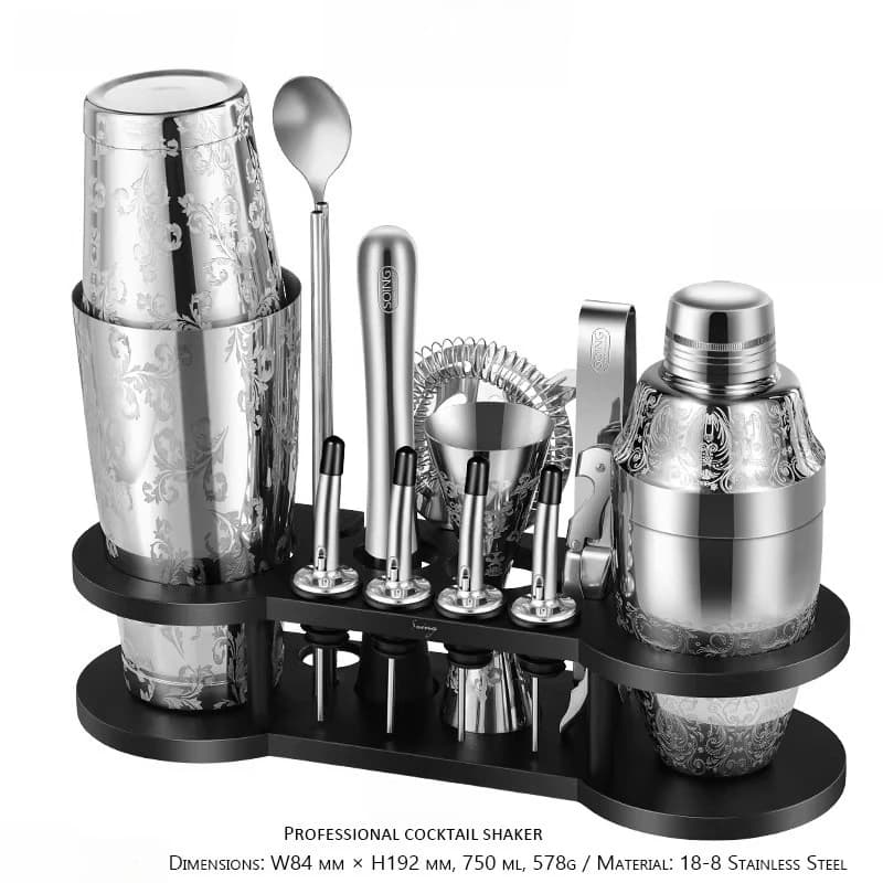 Set shaker, combo shaker, strumento da barman, cofanetto regalo per principianti di cocktail