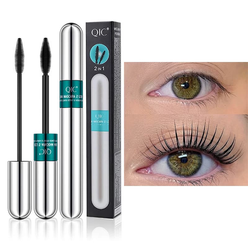 Mascara 2 in 1 double head Mascara for black curled eyelashes to lengthen the volume of the long lasting natural cosmetics