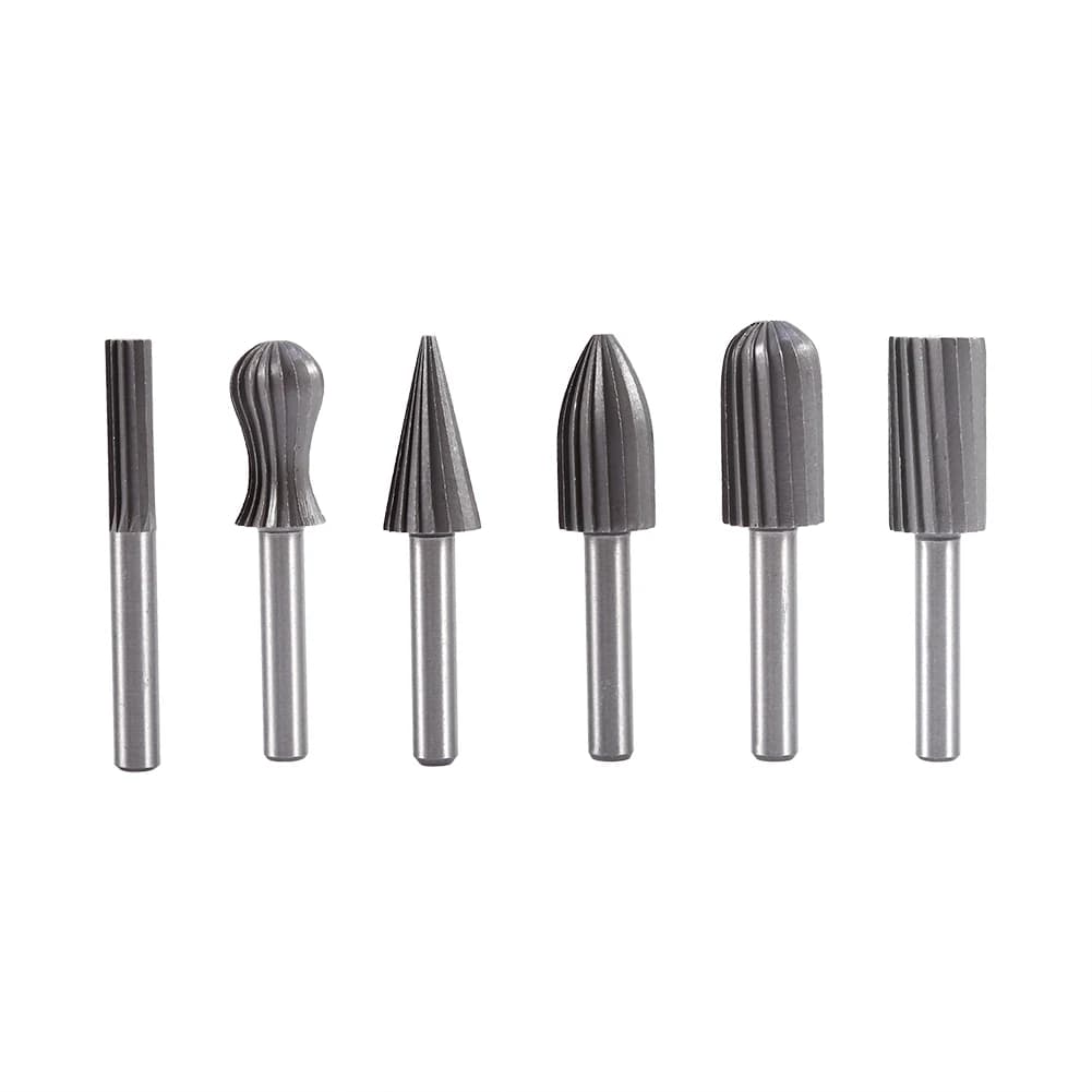 Set di 6 frese rotanti HSS da 6 mm (1/4 di pollice) per smerigliatrice elettrica, accessori e utensili per ferramenta