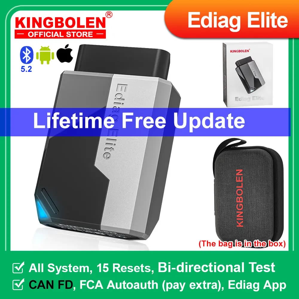 2026 New KINGBOLEN Ediag Elite Free Life Auto Diagnostic Tools All 15 Reset Systems Bidirectional Test OBD2 Automatic Scanner