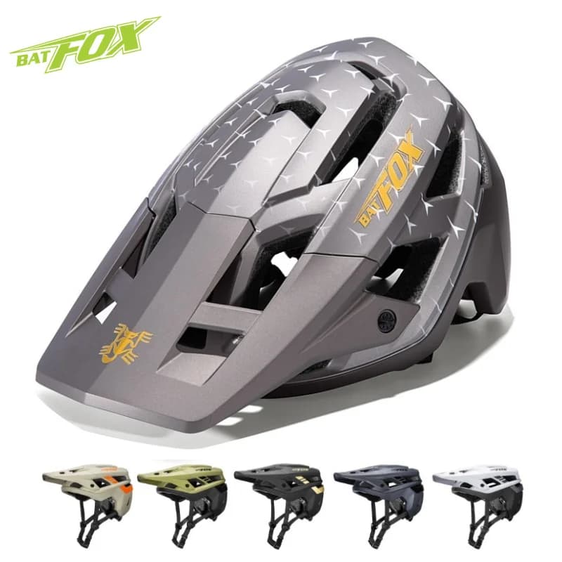 BATFOX Mountain Bike Helmet Riding Speedframe Cycling Helmet MTB Off Road Bike Integrated Mode Light Cycling Equipment for Men and Women