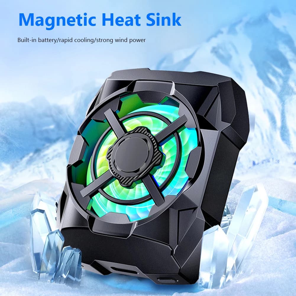 Portable Rechargeable Phone Cooler 3 Speeds Adjustable Wireless Magnetic Mobile Phone Radiator for Android & iPhone PUBG