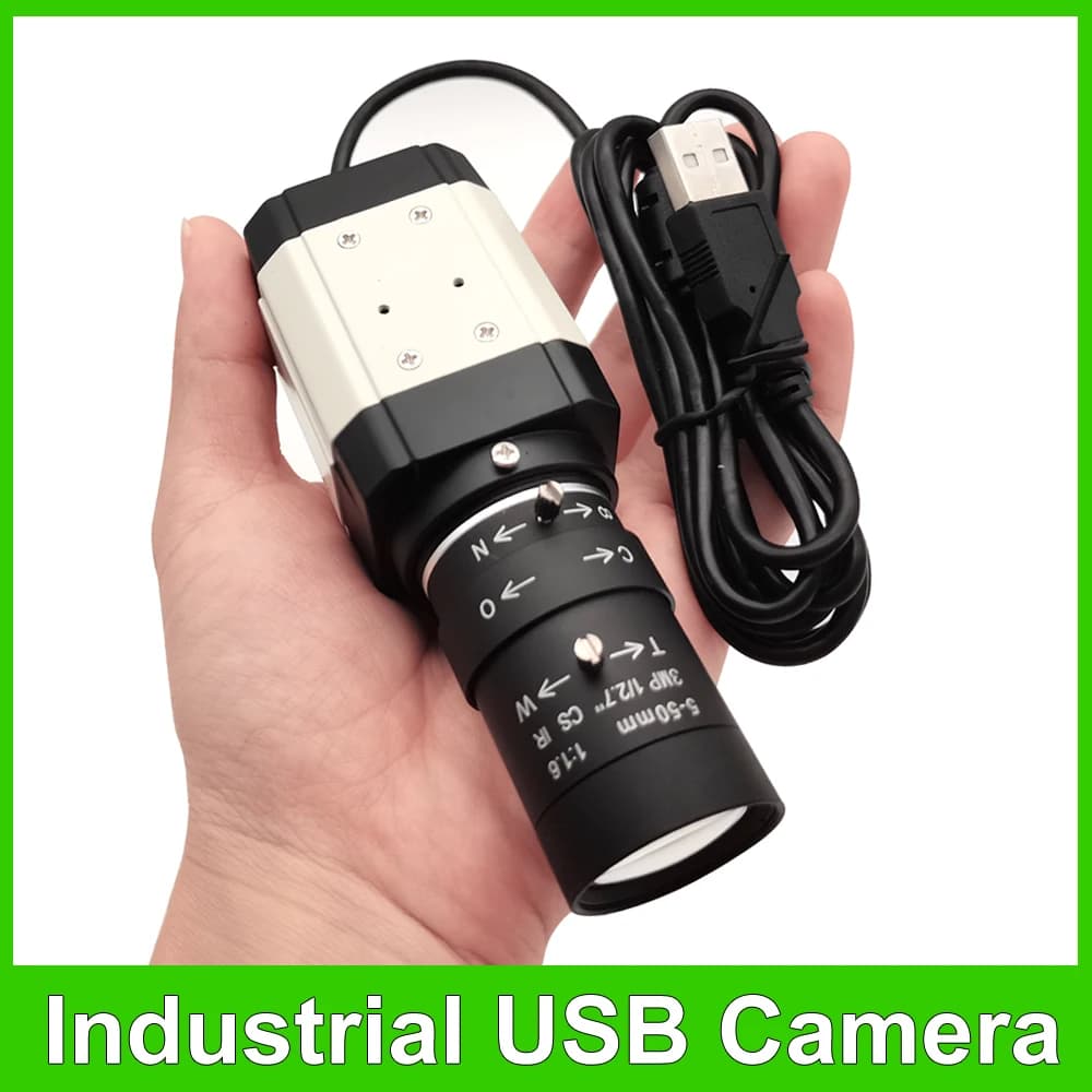 USB camera HD 2K 30fps 4MP Mini Box Webcam with goal CS varifocal 3MP 5-50mm UVC OTG for Windows Linux Android Plug And Play
