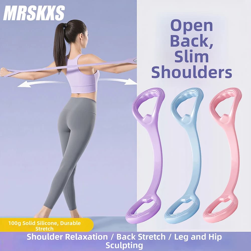 8-form elastic band for home exercises, for back stretching, for posture correction, for yoga and physiotherapy.