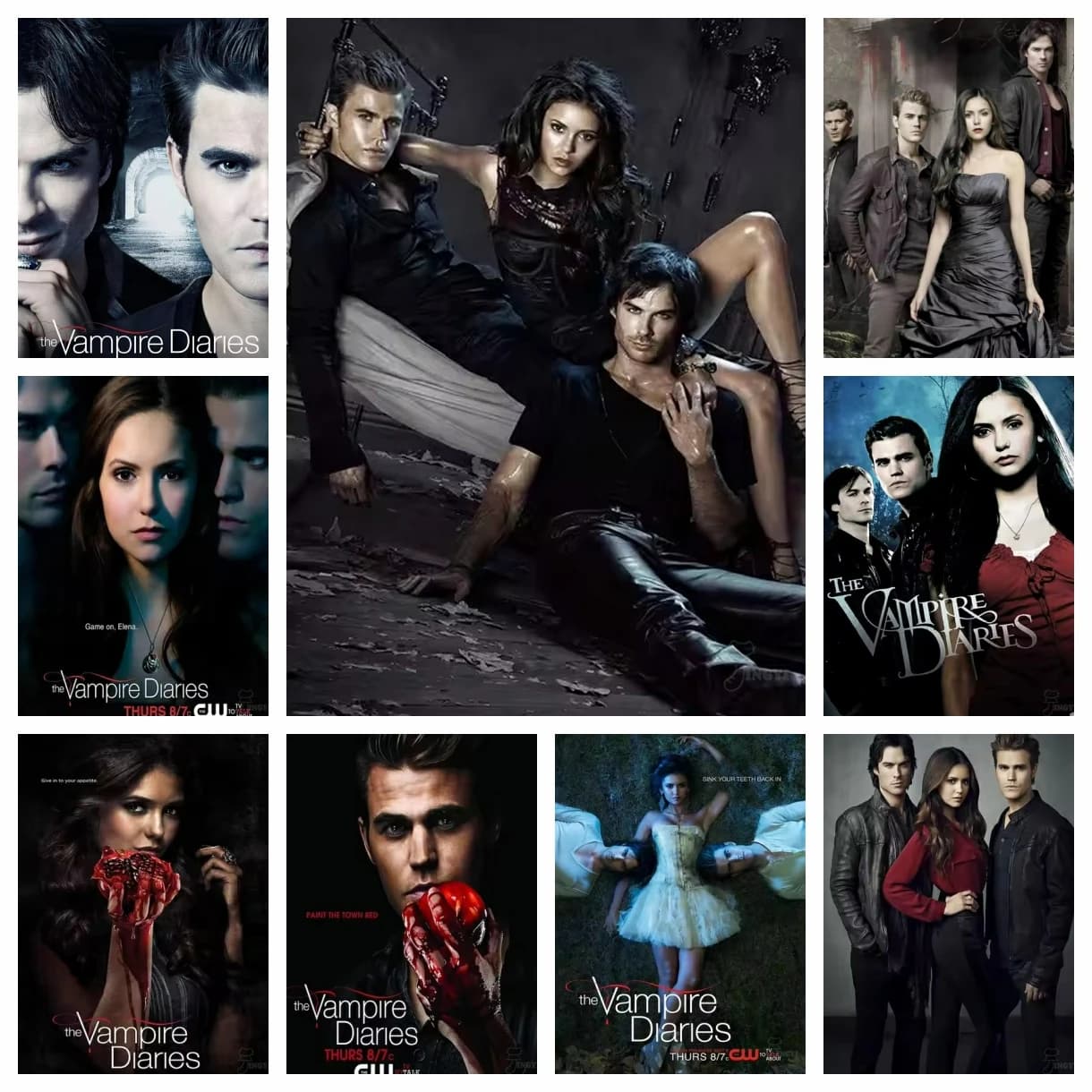 Kit di pittura con diamanti fai da te, cartone animato The Vampire Diaries, Damon, Stefan, Elena, ricamo, gioielli, punto croce, mosaico, decorazioni per la casa, regalo