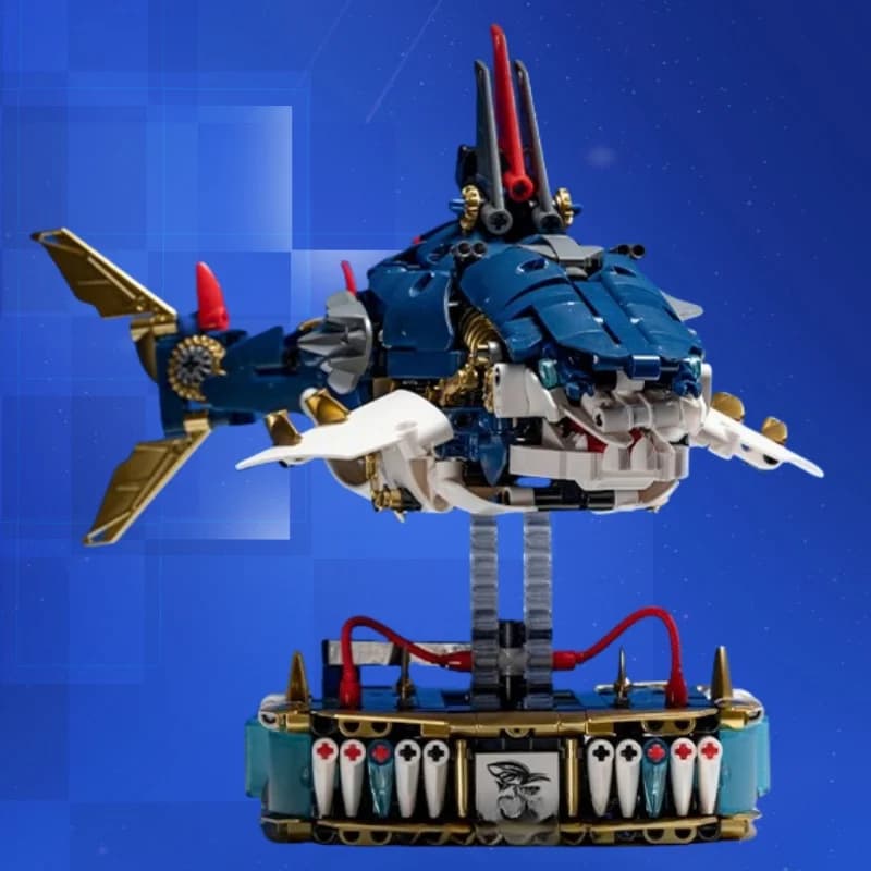 Squalo meccanico JD071 Modello puzzle Animali oceanici Blocchi di costruzione Giocattolo per lo sviluppo dell'intelligenza per bambini