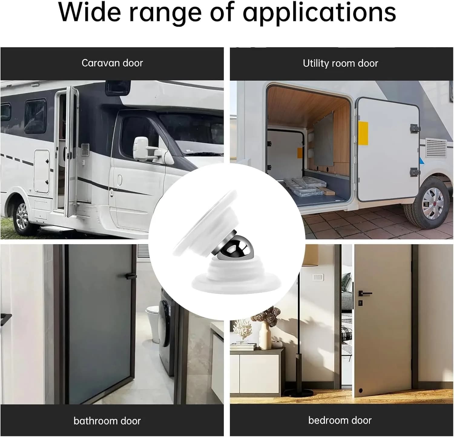 Magnetic Door Holder for RV, Magnetic RV Door Stopper, Strong Magnetic Baggage Door Catch Latch for RV, Camper, Travel Trailer, Motor Home, Boat Compartments, Cargo (White)