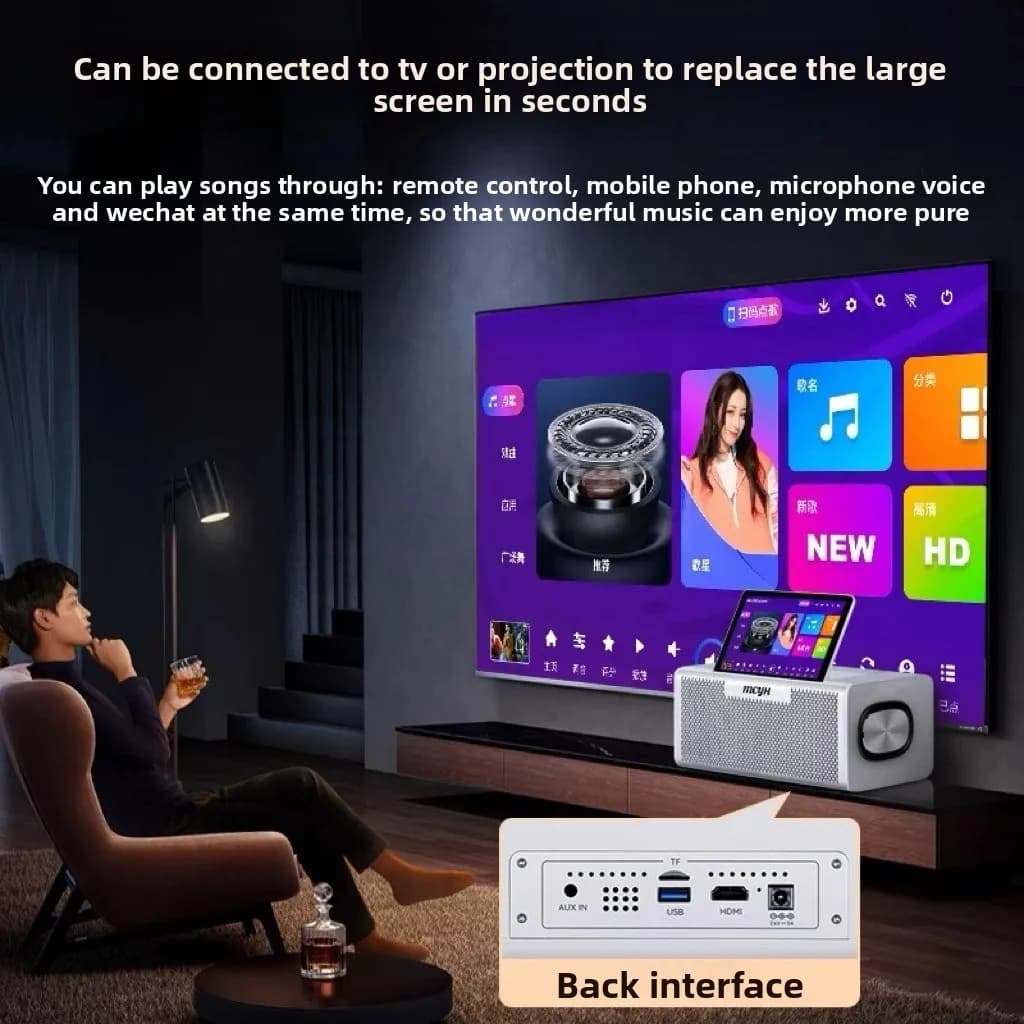 Set audio ktv per famiglia, TV domestica k canzone karaoke canzone ordinazione microfono microfono stereo macchina per canto integrata