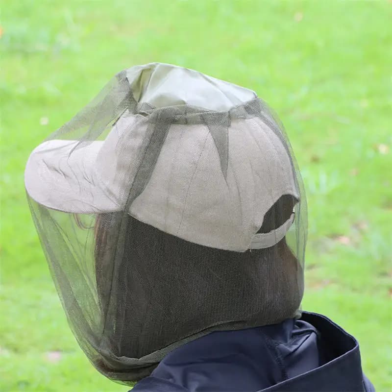 1/2PCS Anti Mosquito Fishing Cap Net Breathable Anti Sun UV Mesh Fishing Hat Net For Men and Women Outdoor Fishing Camping