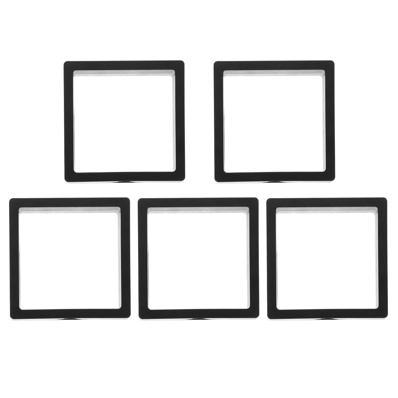 Set of 5 Transparent ABS Boxes with PE Film to Store Rings, Bracelets, Jewelry, Organizer for Nail Art and Manicure
