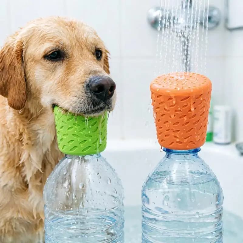Silicone Pet Bathing Shower Head Portable Bottle Cap Sprinkler Leak-proof for Indoor Outdoor Dog Cat Washing