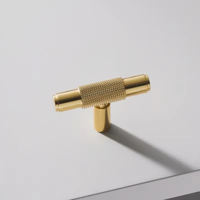 Maniglie di Lusso di Alta Gamma in Ottone Massiccio Zigrinato, Set da 4 Pezzi, per Mobili, Cassetti, Armadi, Guardaroba, Mobile TV