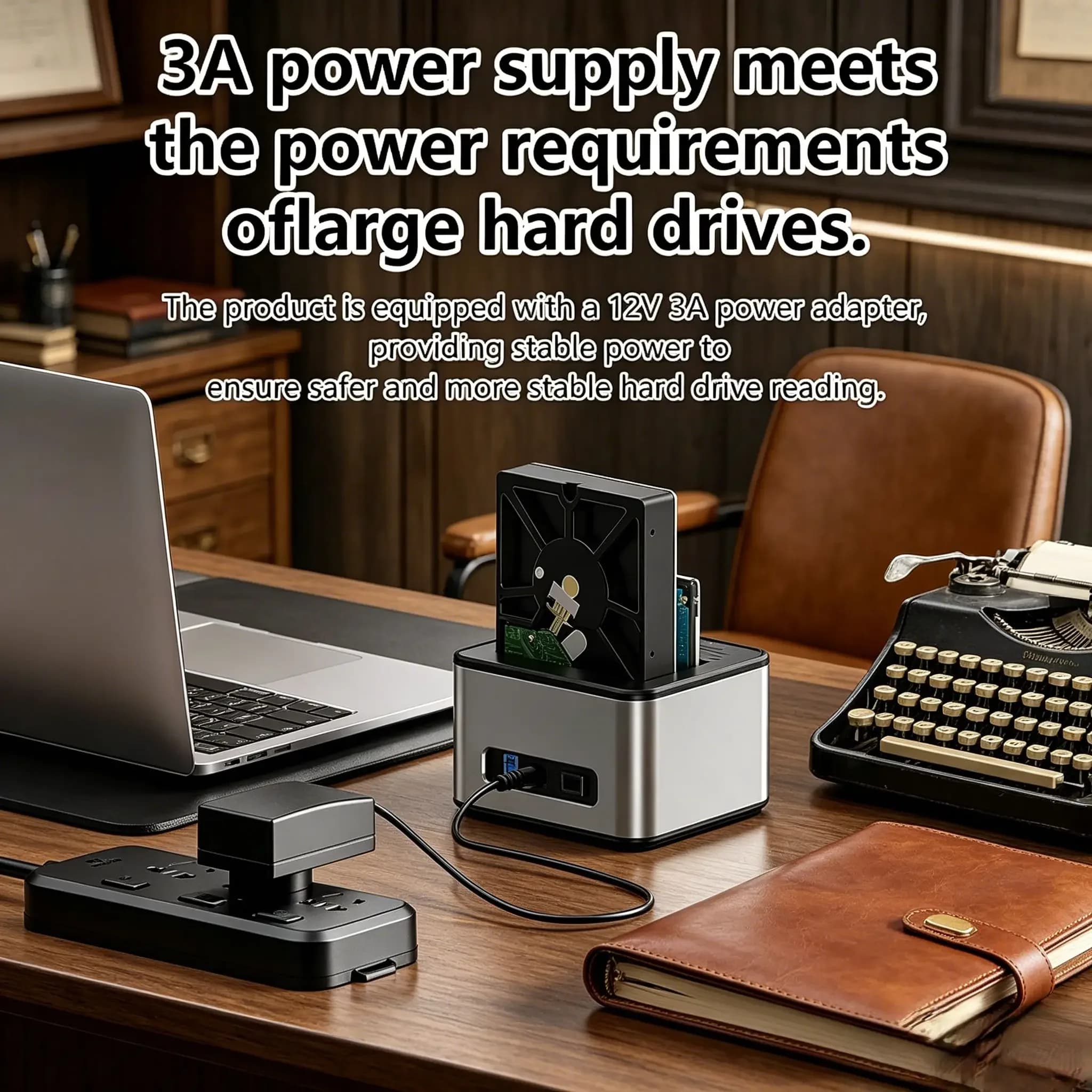 Docking Station per Clonazione Offline a Doppio Slot, Box Esterno USB 3.0 per SSD/HDD da 2.5/3.5 Pollici