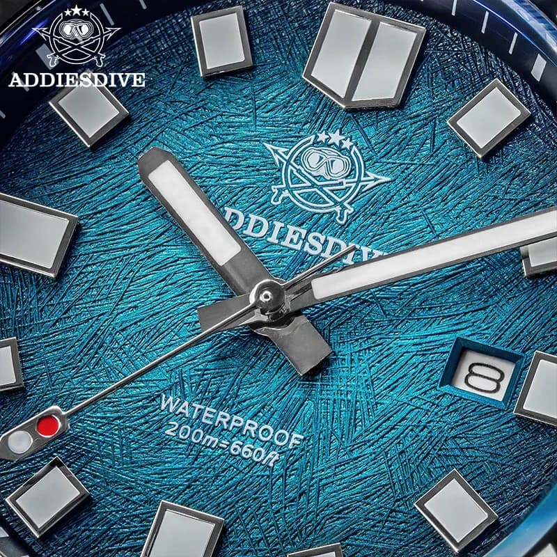 ADDIESDIVE Orologio subacqueo da uomo in abalone AD2511 20Bar Orologio al quarzo impermeabile con cristallo di zaffiro Acciaio inossidabile 316L reloj hombre