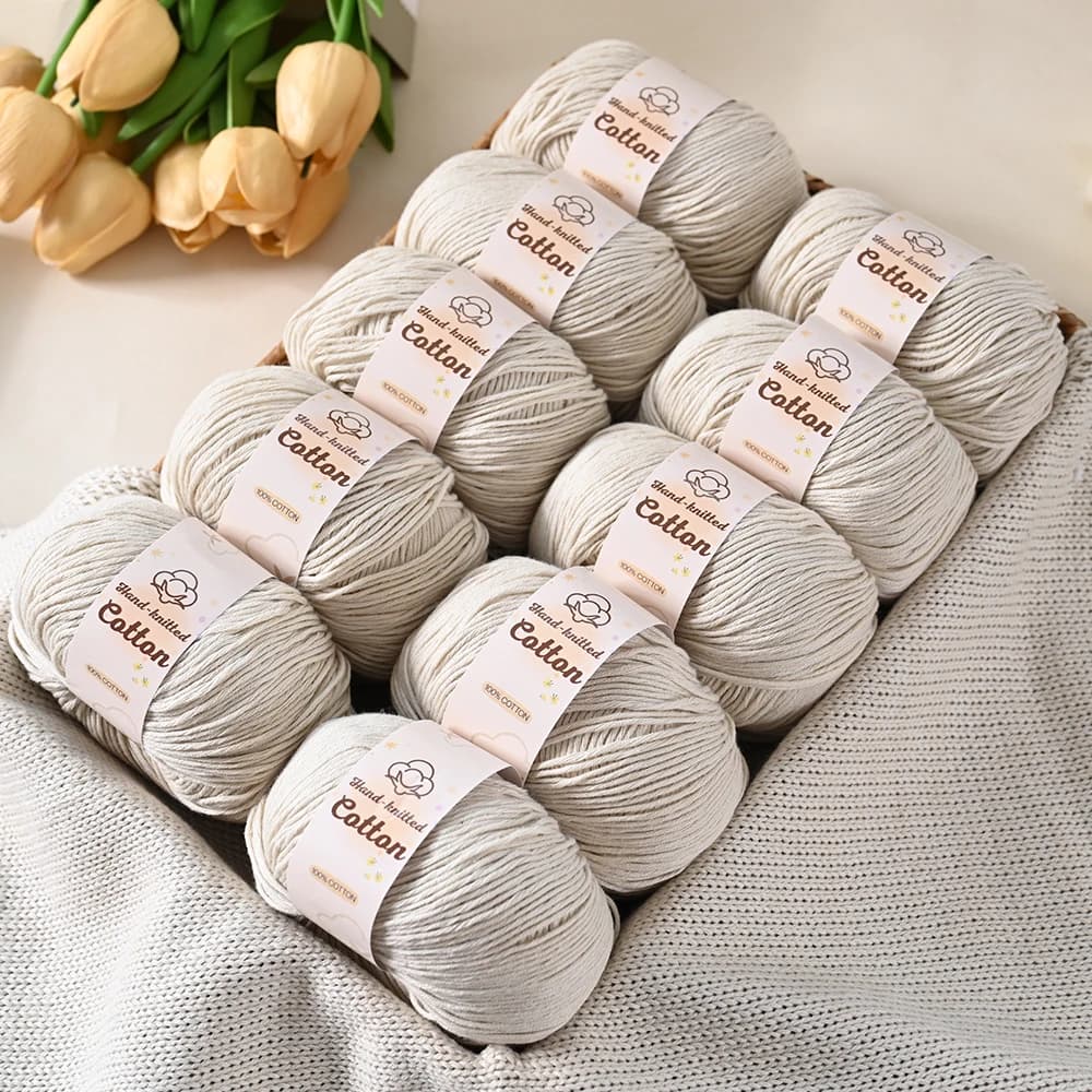 10 Balls 500g Pure Cotton Yarn Soft Hand Knitting Crochet Thread for Baby Clothes Sweaters Scarves DIY Crafts Multicolor Yarn