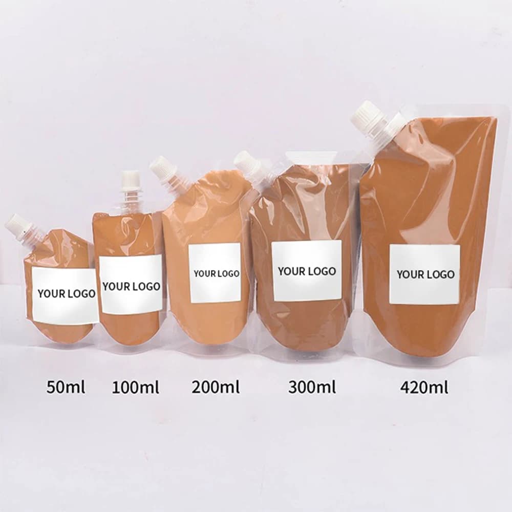 Fondotinta liquido opaco a 24 colori Etichetta privata Semi-finito a lunga durata Fai da te insaccato a prova di sudore Logo personalizzato Trucco all'ingrosso