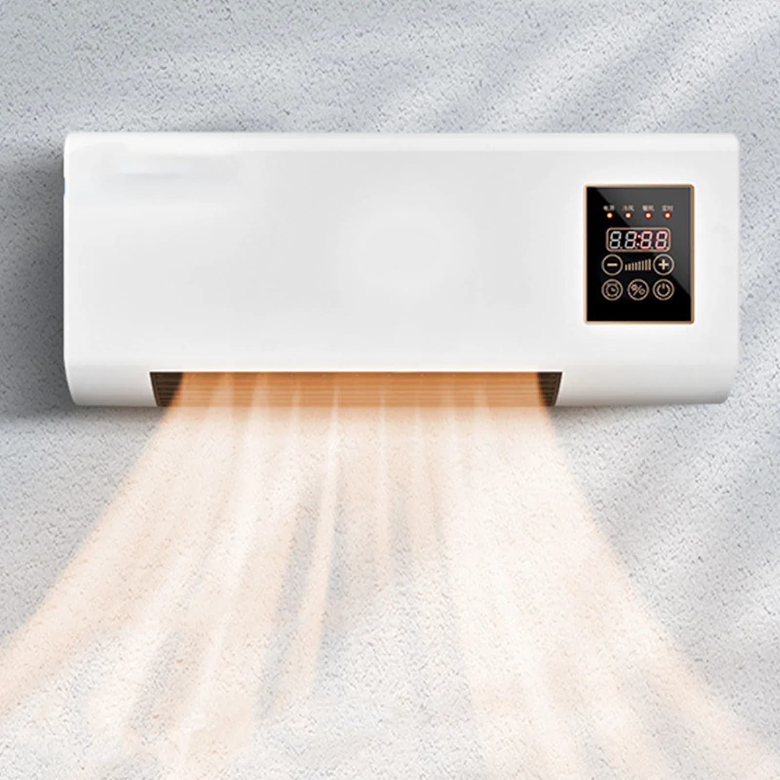 Climatizzatore portatile 2 in 1 Riscaldatore da parete a doppio uso caldo freddo 1800W Montaggio a parete con telecomando per camera da letto