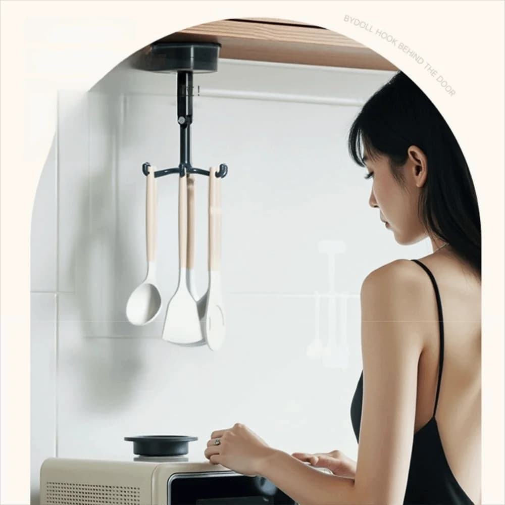 Ventosa 360 ° Gancio Girevole Stile Nordico a 6 Artigli, Porta Utensili da Cucina Multiuso Impermeabile