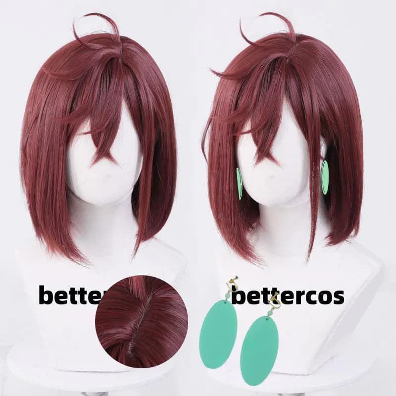 Momo Ayase Parrucca Cosplay Anime Dandadan Ayase Momo Capelli corti marroni Berretto resistente al calore Festa di Halloween Ragazze Donne