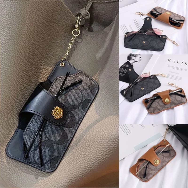 Custodia per occhiali portatile con portachiavi - Custodia protettiva per occhiali miopia e occhiali da sole - Essenziale quotidiano e da viaggio